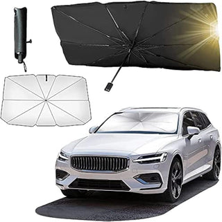 TDOO Car Sun Shade,for Car Front Windshield, Car Umbrella Sun Shade Cover, Foldable UV Reflector And Heat, Sunshade for Cars, Fits Most Vans SUVS (57 x 31 In) (A), Black