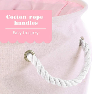 Storage Bin，Cotton Collapsible Pink Organizer Basket for Girls Laundry Hamper,Toy Bins,Gift Baskets, Laundry Hamper,Bedroom, Clothes,Baby Nursery(Pink)