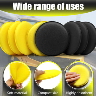 PODDU Microfibre Polishing Sponge, 10pcs Car Wax Applicator Detailing Applicator Pads for Waxes Polishes Paint Cleaner Auto Polish Machine Hand Polishing Sponge, 10 * 2cm
