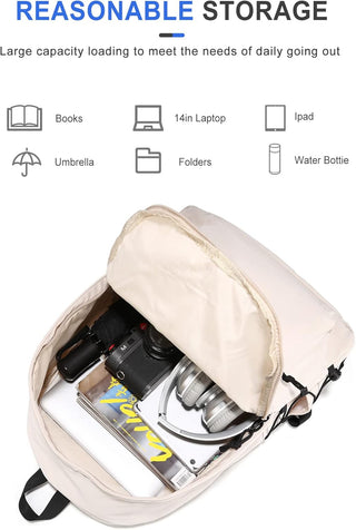 VECAVE Lightweight Casual Laptop Backpack Purse for Women,Travel Backpack with laptop compartment