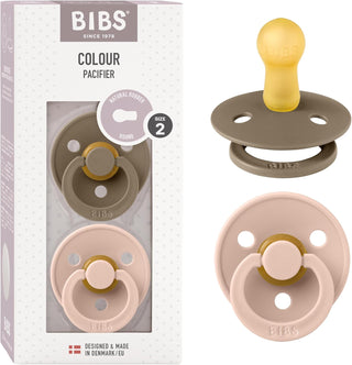 Bibs Pacifier Size 1 - Baby 0-6M (2pcs) - Ivory/Blush