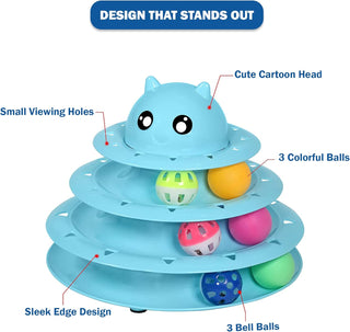 STOREAL 14 PCS Cat Toys for Indoor Cats, Kitten Toys, Interactive 3 Level Cat Roller Exerciser,Cat Teaser Ball Toys, Catnip fish, Cat Mouse and Retractable Cat Feather Wand