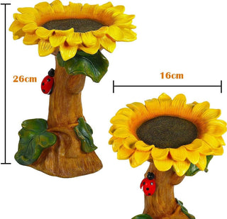 TOMVAES Bird Bath Bowl for Home Garden Wild Bird Food Storage Multi-Purpose Bird Tray Outdoors Standing Handmade Resin Wild Bird Feeders Tree-shaped Butterfly Feeder Fountain with Pedestal