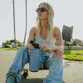 bottlebottle BOTTLE BOTTLE 32oz Insulated Water Bottle Stainless Steel Sport Water Bottle with Straw Dual-use Lid Design for Gym with Pill Box (green)