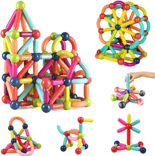 Joytechs Magnetic Balls and Rods Set - 42Pcs STEM Building Blocks for Kids Age 3+ | Educational Magnetic Toys for Boys & Girls | Includes Model Instructions and Storage Bag