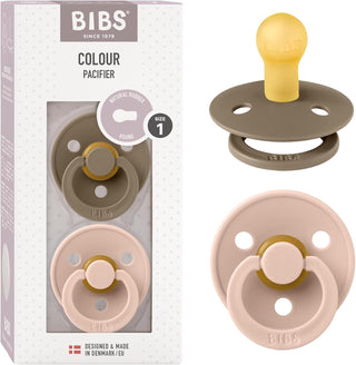 Bibs Pacifier Size 1 - Baby 0-6M (2pcs) - Ivory/Blush