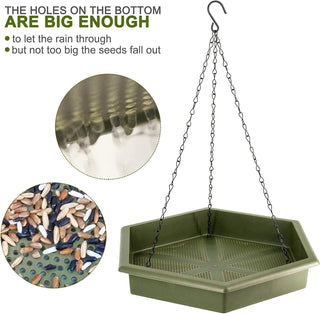 TOYBY Hanging Bird Bath Hanging Bird-Feederm, 2 in 1 Hanging Bird Feeder & Bird Bath for Outside,Bird Feeder Plate Hanging Tray Bird Bath Tray Hanging Bird Water or Bird Seed hanging bird baths
