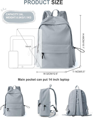 VECAVE Lightweight Casual Laptop Backpack Purse for Women,Travel Backpack with laptop compartment