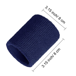 6 Pack Wrist Sweatbands Tennis Wrist Bands Absorbent Sweatbands for Football Basketball Running Athletic Sports and Working Out