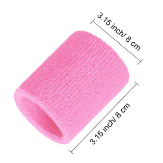 6 Pack Wrist Sweatbands Tennis Wrist Bands Absorbent Sweatbands for Football Basketball Running Athletic Sports and Working Out