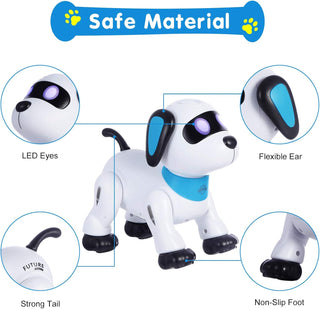 yiman Remote Control Robot Dog Toy, Programmable Interactive & Smart Dancing Robots for Kids 5 and up, RC Stunt Toy Dog with Sound LED Eyes, Electronic Pets Toys Robotic Dogs for Kids Gifts