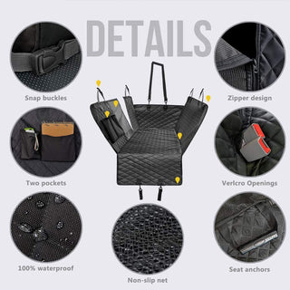 Beauenty Dog Car Seat Cover, Waterproof and Scratchproof Dog Cover for Car Backseat, Nonslip Pet Car Seat with Mesh Window, Durable Dog Hammock with Side Flaps for Cars, Trucks and SUV (A)