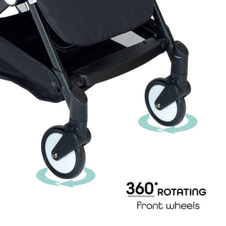 MOON Ritzi Light Weight Travel Cabin Stroller/Pushchair for Baby/Kids/Toddler from 0 Months+ Upto 15 kg, Black/Blue Dots