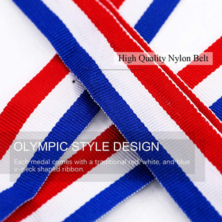 Swpeet Metal Gold Silver Bronze Award Medals with Ribbon, Olympic Style Winner Medals for Kids Children's Events, Classrooms, Office Games and Sports - 1st 2nd 3rd Place