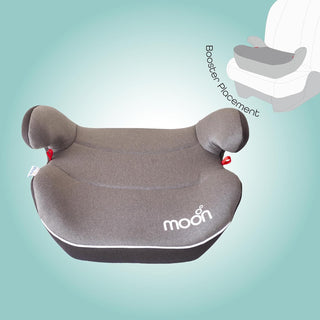 MOON Kido Baby/Kids Lightweight Travel Booster Car Seat Group 3 Universal Fix Extra Large Backless Belt Positioning Suitable From Years To 12 15-36 Kg,Black