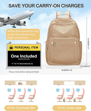 VECAVE Lightweight Casual Laptop Backpack Purse for Women,Travel Backpack with laptop compartment