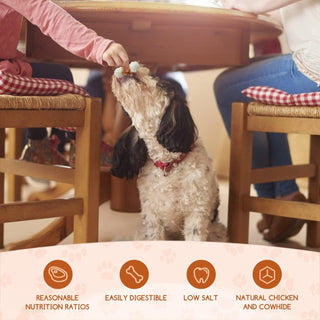 Mumoo Bear - 400 g dog snack chew roll with chicken, 100% natural chews chew roll for dogs with high protein content and low fat