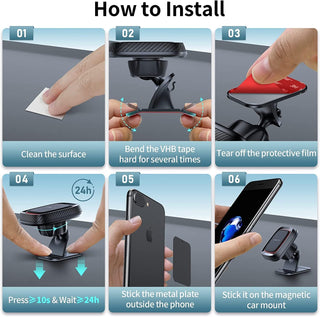 APPS2Car Car Phone Holder Magnetic Mobile Holder for Car Dashboard Mobile Mount Universal for 4.7-6.8 inch iPhone15/14/13 Series, Galaxy, Huawei, OnePlus