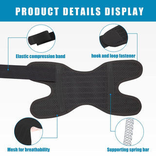 FDTY Knee Brace with Side Stabilizers Relieve Meniscal Tear Knee Arthritis, Breathable Adjustable Knee Support Suitable for Men and Women with Sports Injuries (Medium, White (Left))