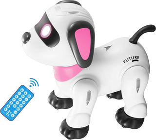 yiman Remote Control Robot Dog Toy, Programmable Interactive & Smart Dancing Robots for Kids 5 and up, RC Stunt Toy Dog with Sound LED Eyes, Electronic Pets Toys Robotic Dogs for Kids Gifts
