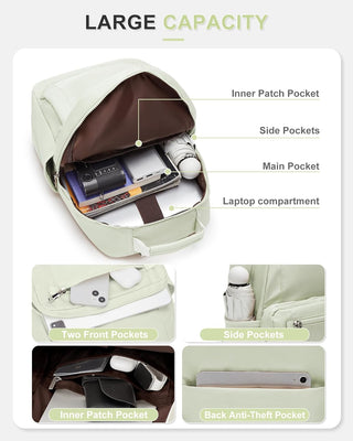 VECAVE Lightweight Casual Laptop Backpack Purse for Women,Travel Backpack with laptop compartment