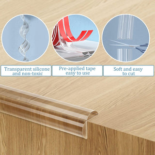 Gudui ‎SHOWAY Corner Guards (12 Pack) Clear Protectors | High Resistant Adhesive Gel Best Baby Proof Stop Child Head Injuries Tables, Furniture & Sharp Corners Proofing (L-Shaped).