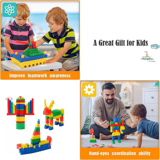 AM ANNA 800 Pieces Building Blocks Kids STEM Toys Educational Building Toys,Building Blocks Construction Toy Creativity Classroom Activities Toys,Interlocking Gear Learning Toys for Boys Girls Aged 3+