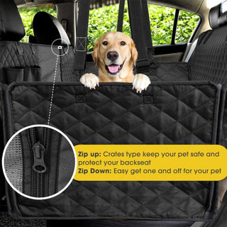 Beauenty Dog Car Seat Cover, Waterproof and Scratchproof Dog Cover for Car Backseat, Nonslip Pet Car Seat with Mesh Window, Durable Dog Hammock with Side Flaps for Cars, Trucks and SUV (A)
