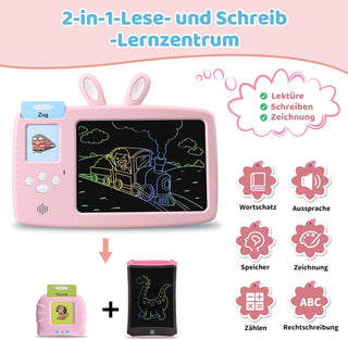 Talking Flash Cards Learning Toys for Toddlers 1-6 Year Old,British English, 224 Words, Audible Educational Toys, Preschool Learning Resource Electronic Interactive Toy Birthday Gifts for Kids-Pink