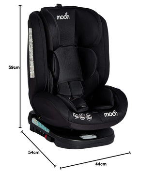 MOON Rover Car Seat – Baby Travel Gear Group 0-1-2-3 360 Degree Carrier w/Isofix 0-12yr Safety Products Rear & Forward Convertible Accessories - Grey