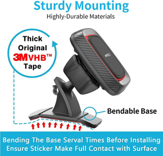 APPS2Car Car Phone Holder Magnetic Mobile Holder for Car Dashboard Mobile Mount Universal for 4.7-6.8 inch iPhone15/14/13 Series, Galaxy, Huawei, OnePlus