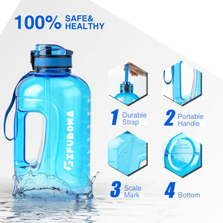 GIFUBOWA 3l Goal Large Water Bottle with Handle BPA Free Leakproof Motivational Big Sports Capacity Drink Jug