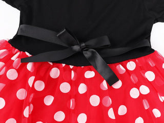 WonderBabe Girl Costume Polka Dots Tulle Tutu Dresses Princess Fancy Dress Up Halloween Birthday Party Dress with Ears Headband