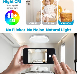 HUA QIANG WANG 3-Color Round LED Ceiling Light Fixture Modern Simple Ultra-thin White Flush Mount Ceiling Lamp for Bedroom Living Room Dining Room Kitchen Island Hallway(40cm)