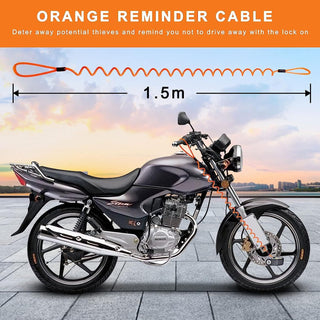 Starthi Disc Brake Lock Alarm Motorcycle Lock, Anti-theft Motorbike Alarm Disc Lock, Waterproof 110DB Alarm Sound Bicycles Scooters Brake Disc Wheel Lock with Reminder Cable