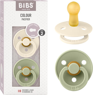 Bibs Pacifier Size 1 - Baby 0-6M (2pcs) - Ivory/Blush
