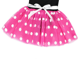 WonderBabe Girl Costume Polka Dots Tulle Tutu Dresses Princess Fancy Dress Up Halloween Birthday Party Dress with Ears Headband