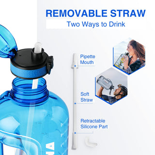 GIFUBOWA 3l Goal Large Water Bottle with Handle BPA Free Leakproof Motivational Big Sports Capacity Drink Jug