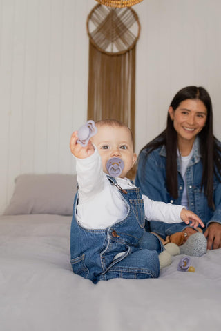 Bibs Pacifier Size 1 - Baby 0-6M (2pcs) - Ivory/Blush