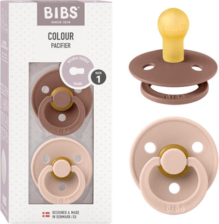 Bibs Pacifier Size 1 - Baby 0-6M (2pcs) - Ivory/Blush
