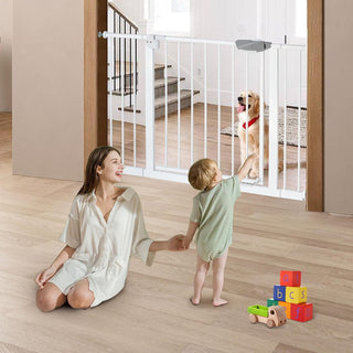 SKY-TOUCH Auto Close Safety Baby Gate, Extra Wide Child Gate 75-84cm + 30cm Extension Kit Maximum Suitable For 114cm, Baby Gates for Stairs & Doorways, Easy Install (Gate + 10cm Extension Kit)