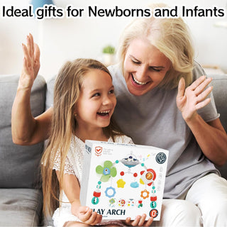 AM ANNA Baby Stroller Arch Toy, Car Seat Toys for Babies 0-12 Months,Activity Musical Arch Toy with Animal Accessories, Sensory Travel Crib Bouncer Bassinet Toys for Toddler Boy Girl