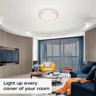 HUA QIANG WANG LED Flush Mount Ceiling Light,60W 3-Color Changeable Ceiling Lamp,Round Modern Ceiling Lighting Fixture for Living Room Dining Room Bedroom Kitchen Island(40cm)