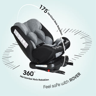 MOON Rover Car Seat – Baby Travel Gear Group 0-1-2-3 360 Degree Carrier w/Isofix 0-12yr Safety Products Rear & Forward Convertible Accessories - Grey