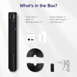 LEVOIT Tower Fan for Large Bedroom 42 Inch, 7.5m/s Powerful Electric Cooling Fan with Remote, 25 dB Quiet 90° Oscillating Bladeless Fan, 12 Speeds, 4 Modes, 12H Timer, Standing Fan for Home Office