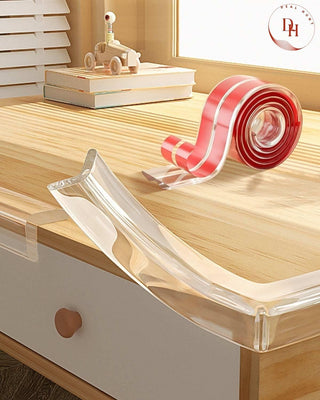 DEAL HUNT Child Proof Edge and Corner Protector Kit -Soft Silicone Bumper Strip with 4 Round & 4 L-Shaped Corner Guards - Baby Safety Corner Guards for Table Protection