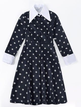 AmzBarley Girls Addams Costume Little Kids Addams Family Dress Up for Halloween Cosplay Birthday Party