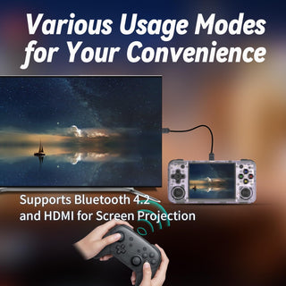 Voacle RG35XX H Retro Handheld Game Console , 3.5 Inch IPS Screen Linux System Built-in 64G TF Card 5528 Games Support TV Output (Black)