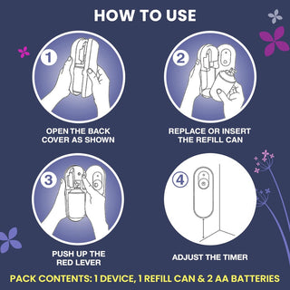 Godrej aer Matic, Automatic Air Freshener Refill Pack Violet Valley Bloom 225 ml, Fghkarpox011