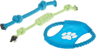 10 Pcs Pet Puppy Toys Gift Set Ball Rope and Chew Squeaky for Dog Cat